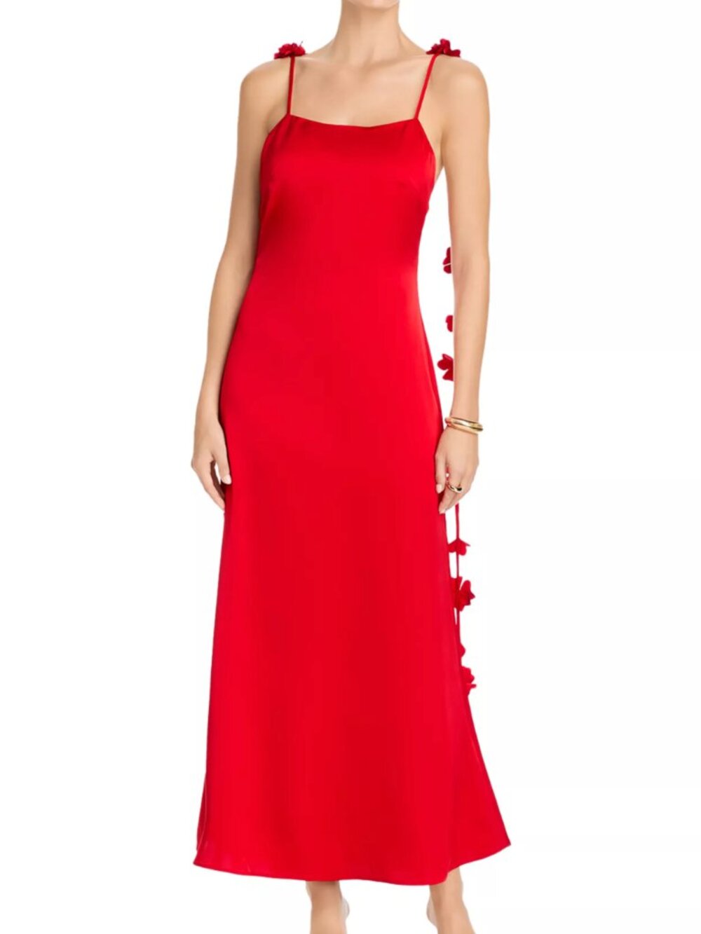 AQUA Flower Strap Maxi Dress